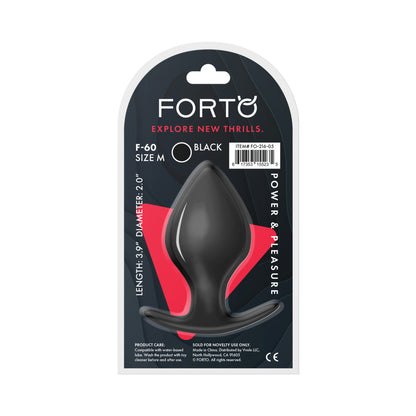 Forto F-60 Spade Silicone Anal Plug - Medium - Black