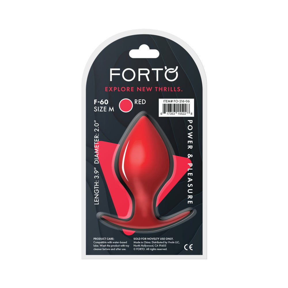 Forto F-60 Spade Silicone Anal Plug – Medium Red