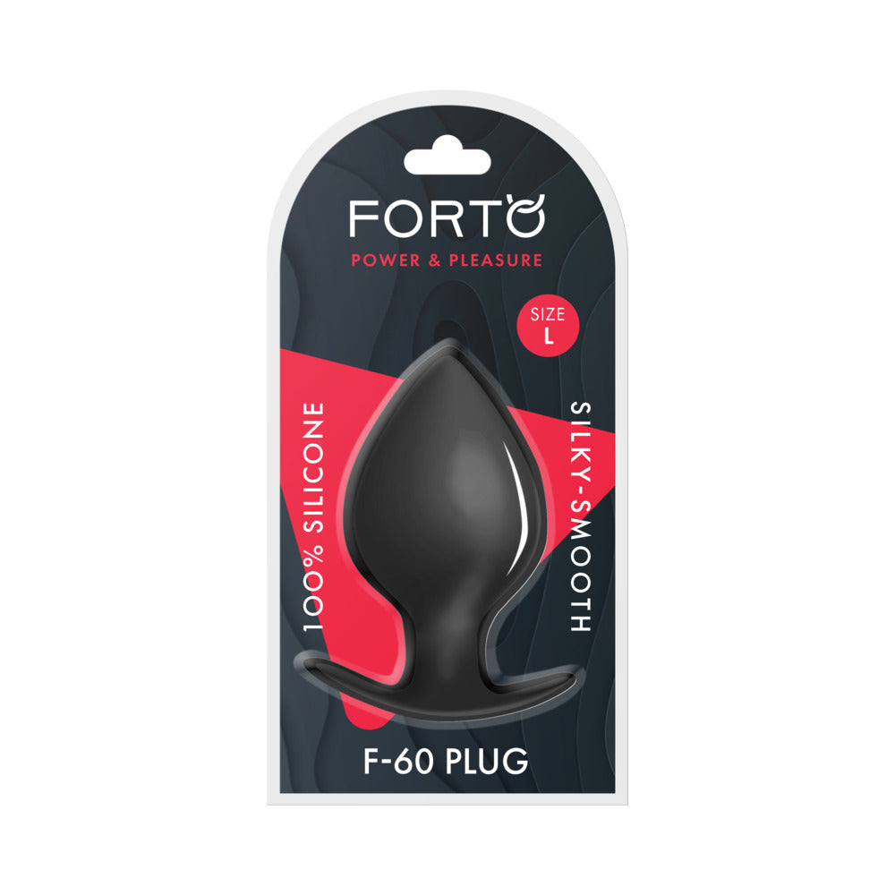 Forto F-60 Silicone Anal Plug – Large Spade Shape – Black