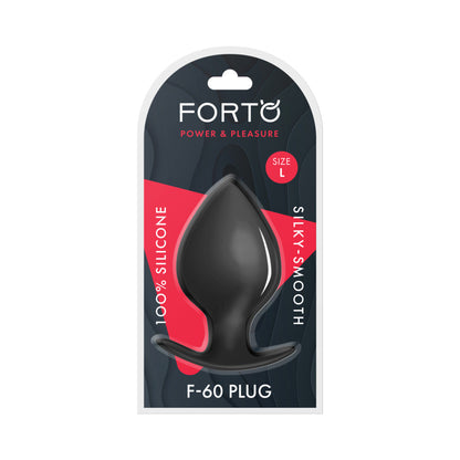 Forto F-60 Silicone Anal Plug – Large Spade Shape – Black