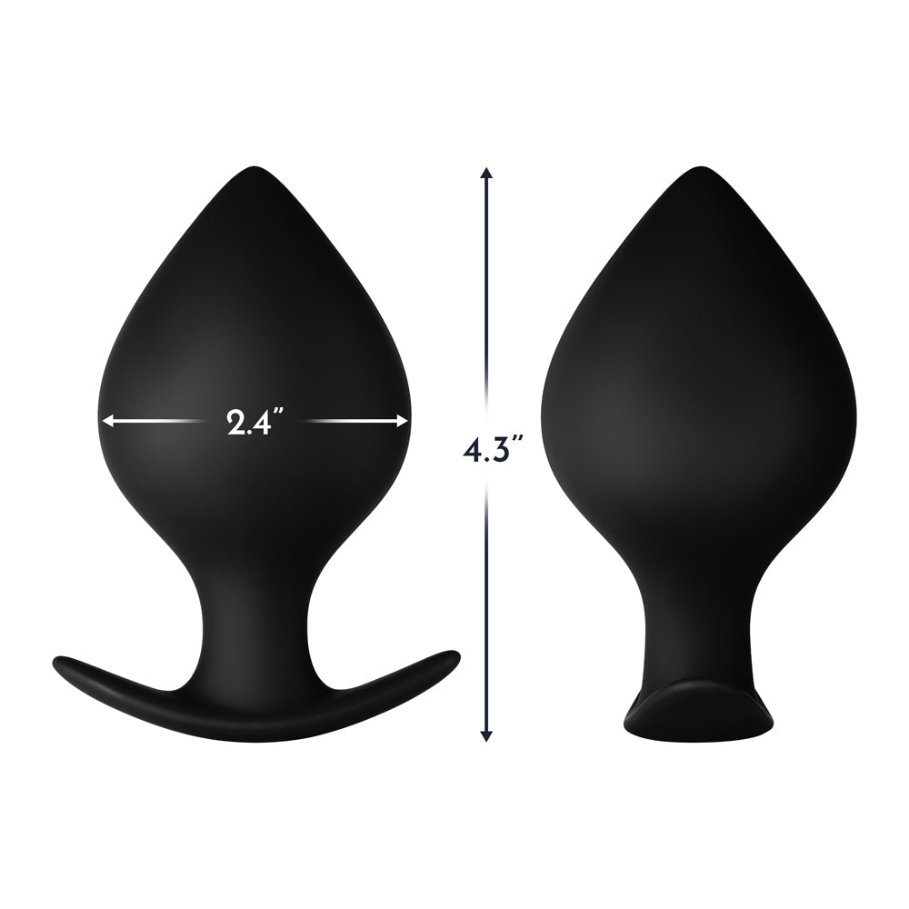 Forto F-60 Silicone Anal Plug – Large Spade Shape – Black