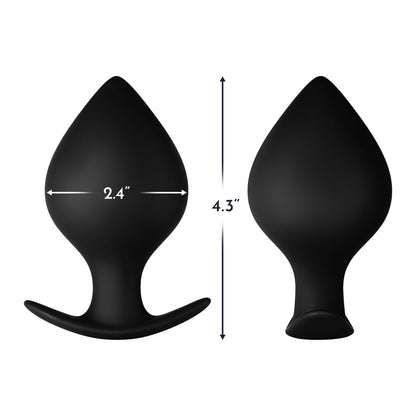 Forto F-60 Silicone Anal Plug – Large Spade Shape – Black