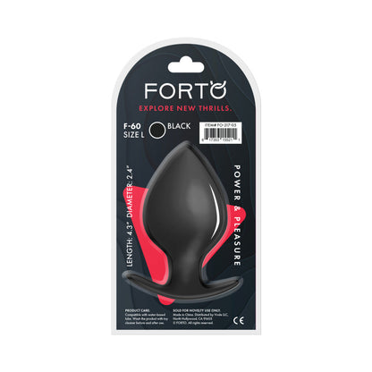 Forto F-60 Silicone Anal Plug – Large Spade Shape – Black