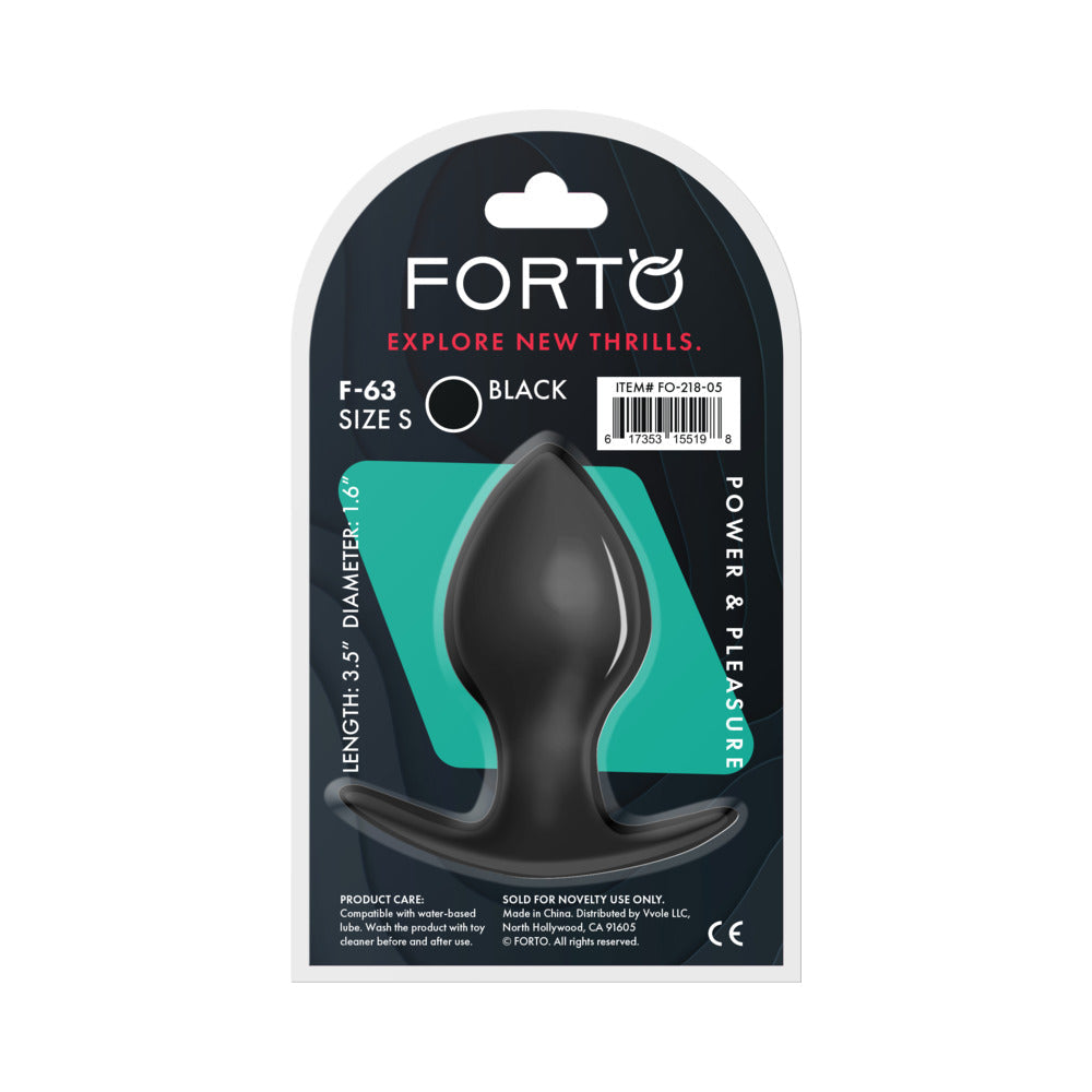 Forto F-63 Rattler Spade Silicone Anal Plug – Small Black