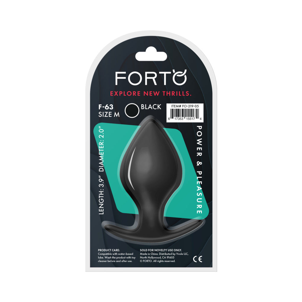 Forto F-63 Rattler Spade Silicone Anal Plug – Medium Black