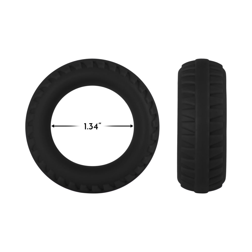 Forto F-12 Liquid Silicone Cockring – Black – 35mm