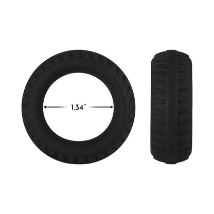 Forto F-12 Liquid Silicone Cockring – Black – 35mm