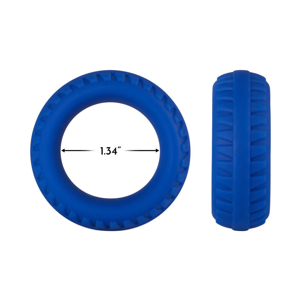 Forto F-12 Liquid Silicone Cockring – Blue, 35mm