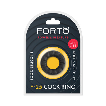 Forto F-25 Liquid Silicone Cockring - Black - 23mm