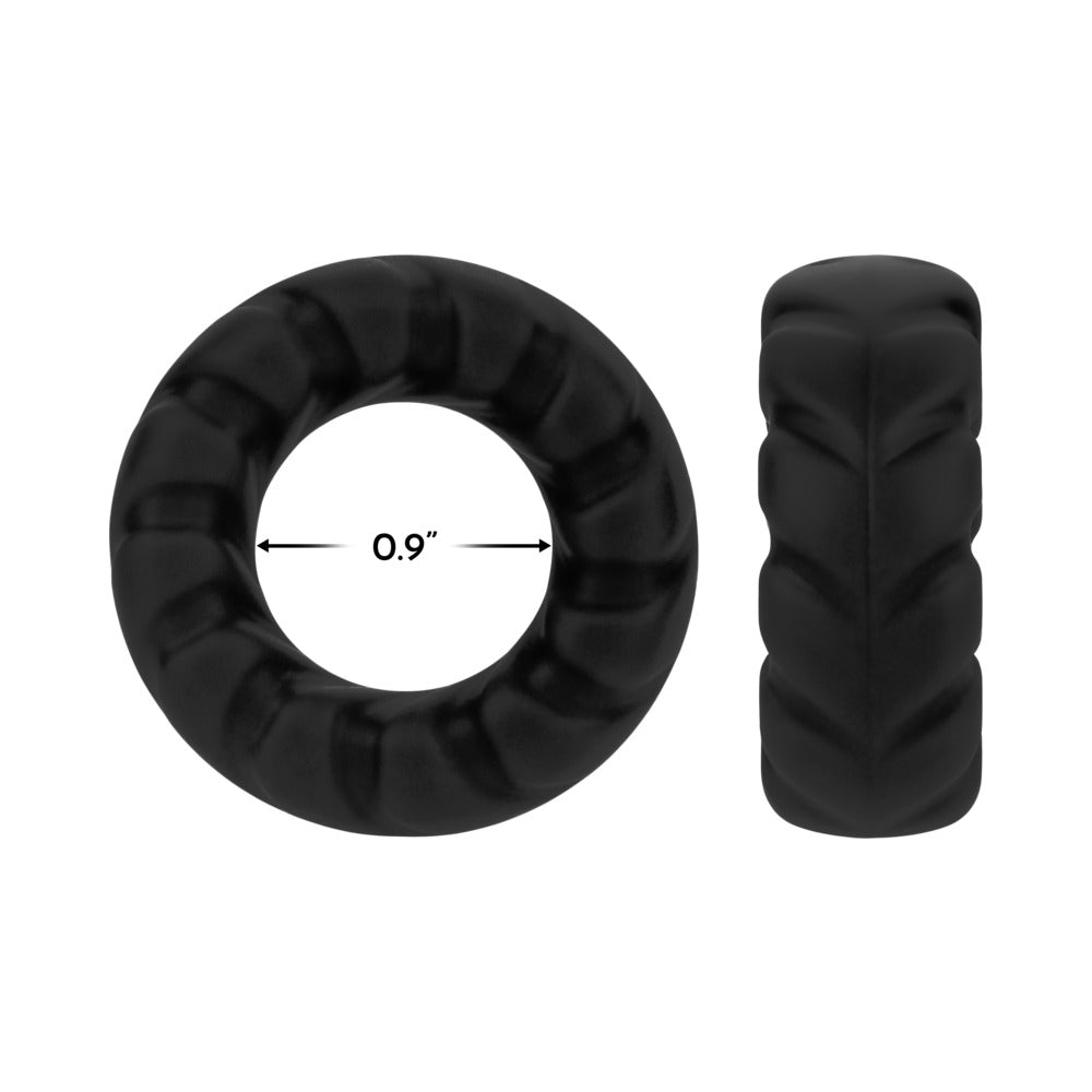 Forto F-25 Liquid Silicone Cockring - Black - 23mm