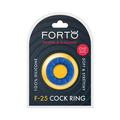 Forto F-25 Liquid Silicone Cockring – Blue
