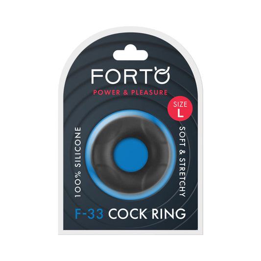 Forto F-33 Liquid Silicone Cockring – Large Black