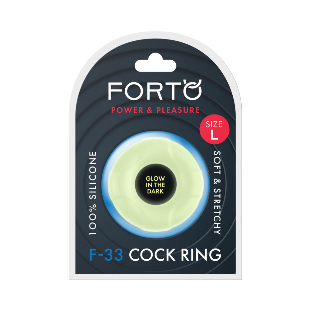 Forto F-33 Liquid Silicone Cockring – Large – White