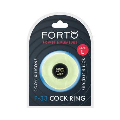 Forto F-33 Liquid Silicone Cockring – Large – White