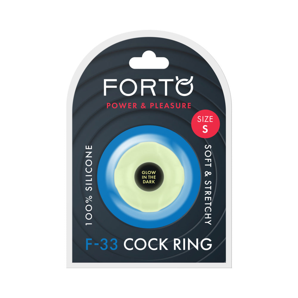 Forto F-33 Liquid Silicone Cockring – Small – White