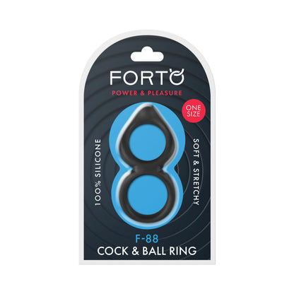 Forto F-88 Liquid Silicone Cock & Ball Ring – Black