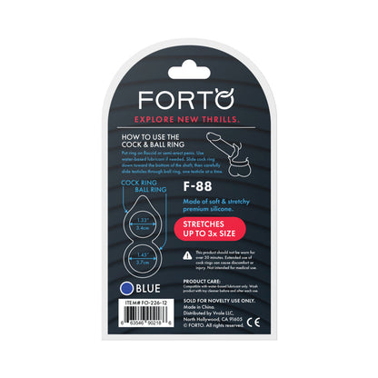 Forto F-88 Liquid Silicone Cock & Ball Ring – Blue