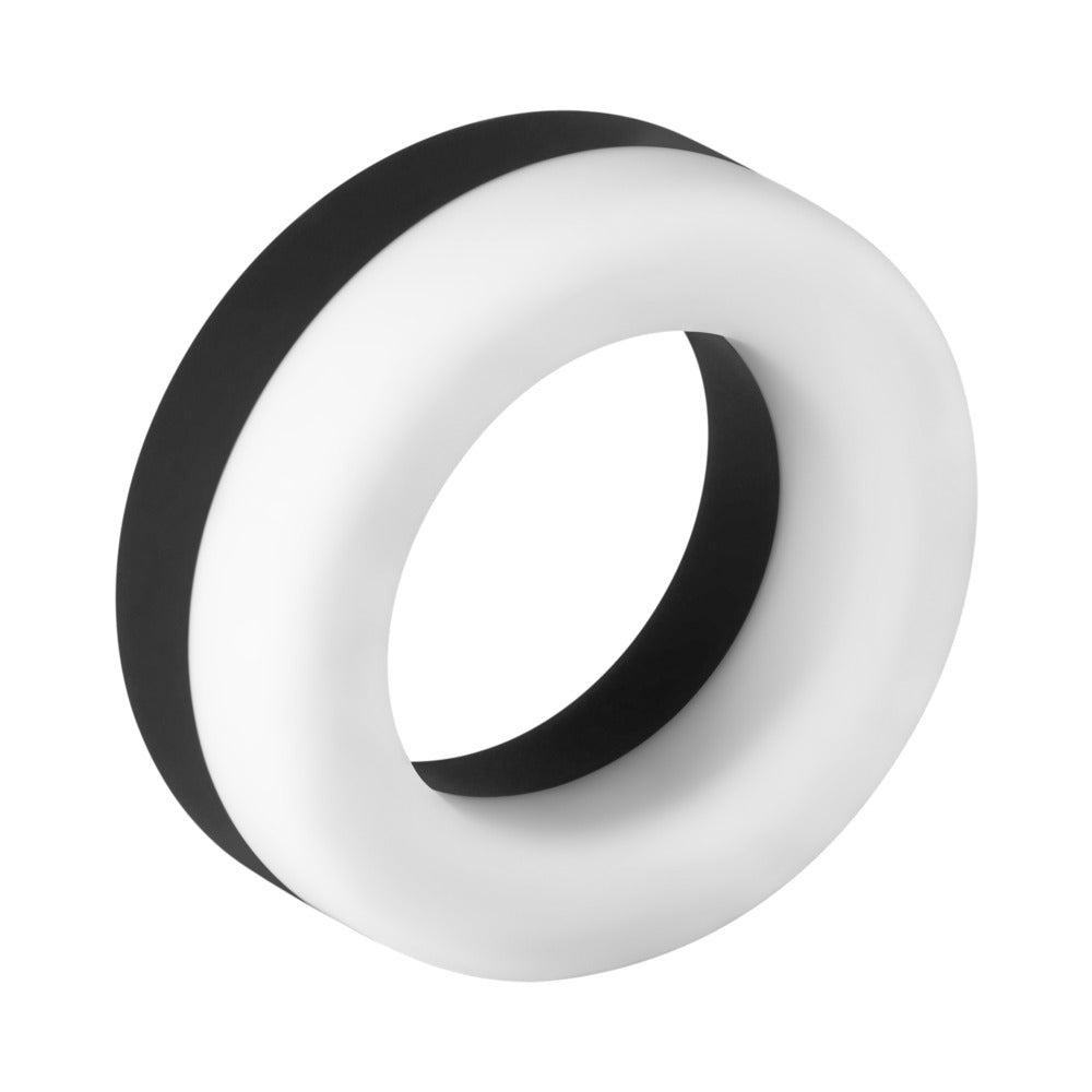 Forto F-19 Liquid Silicone 2-Tone Cockring – Black/White
