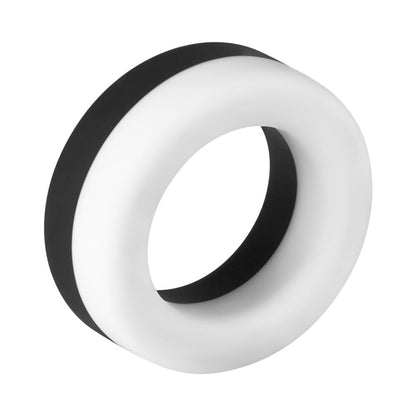 Forto F-19 Liquid Silicone 2-Tone Cockring – Black/White