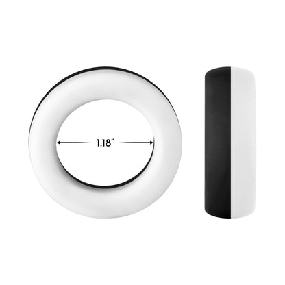 Forto F-19 Liquid Silicone 2-Tone Cockring – Black/White