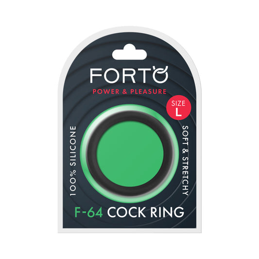 Forto F-64 Wide Liquid Silicone Cockring – Large Black