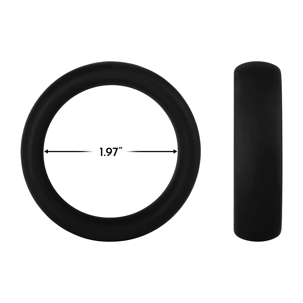 Forto F-64 Wide Liquid Silicone Cockring – Large Black