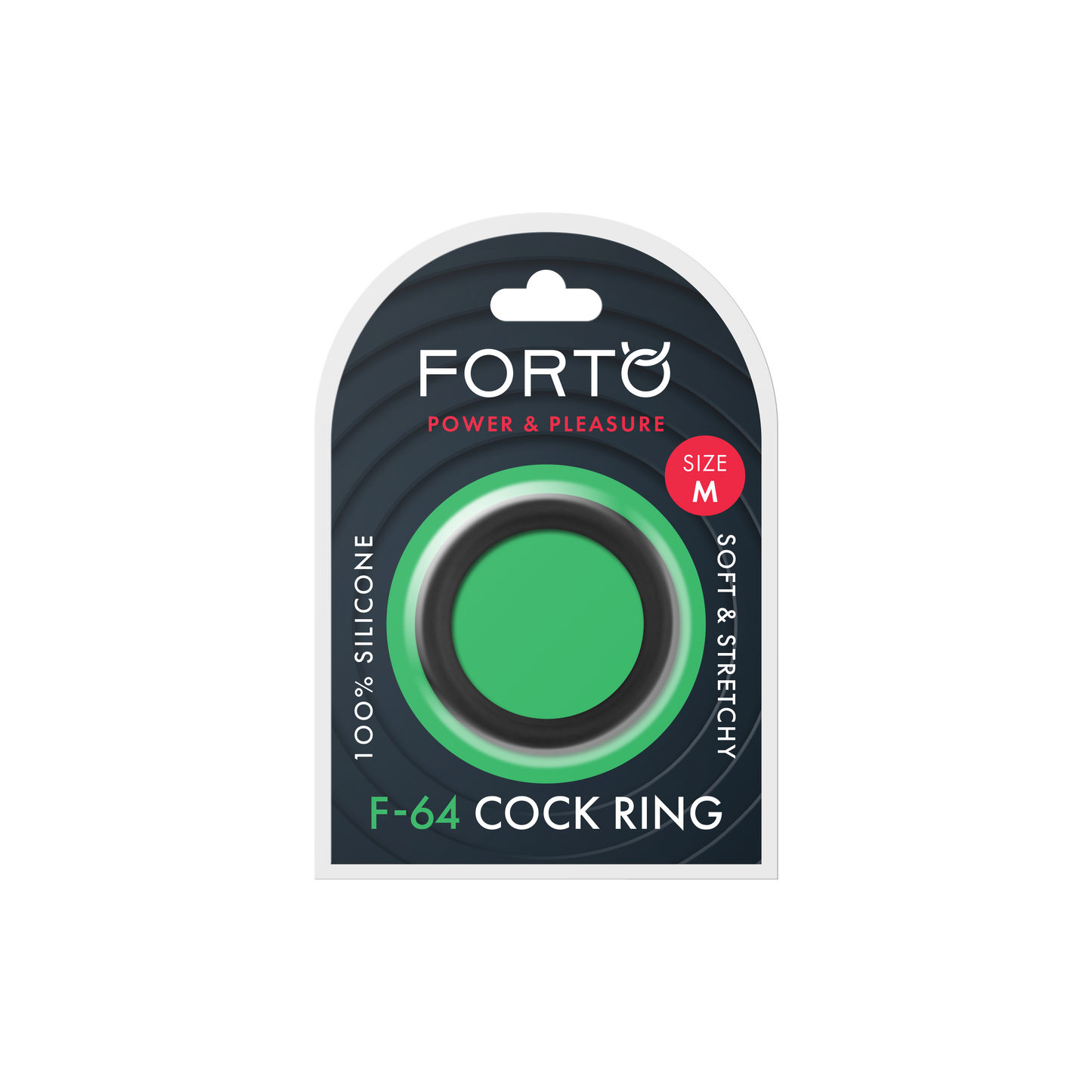 Forto F-64 Wide Liquid Silicone Cockring – Medium Black