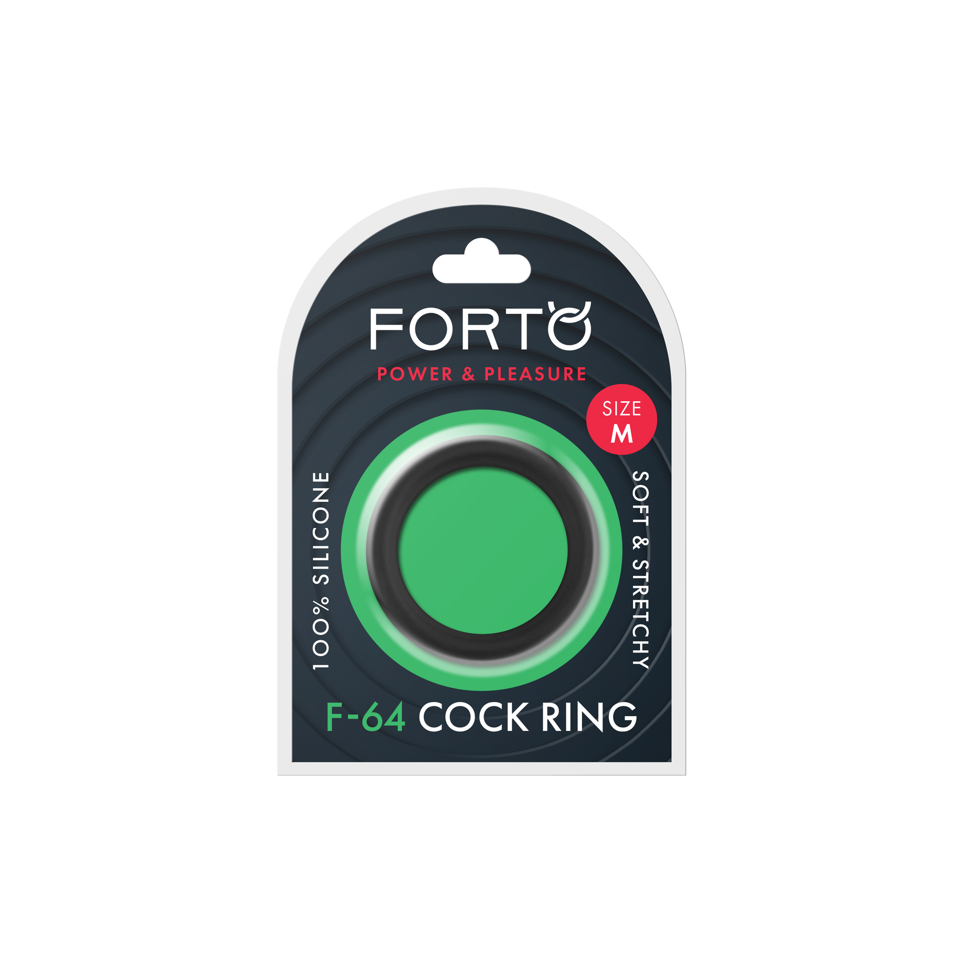 Forto F-64 Wide Liquid Silicone Cockring – Medium Black