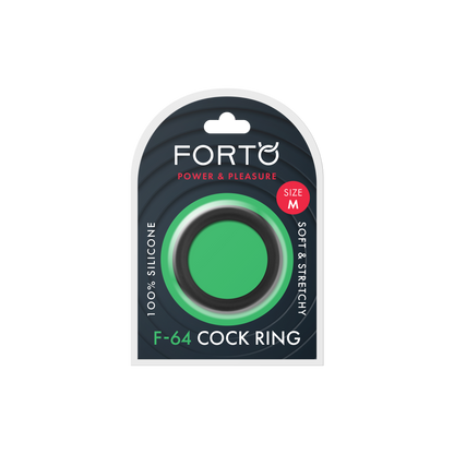 Forto F-64 Wide Liquid Silicone Cockring – Medium Black