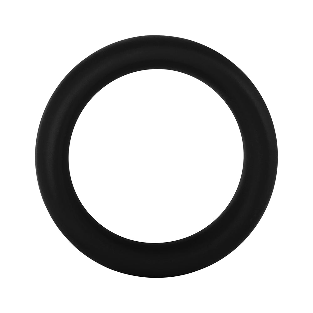 Forto F-64 Wide Liquid Silicone Cockring – Medium Black