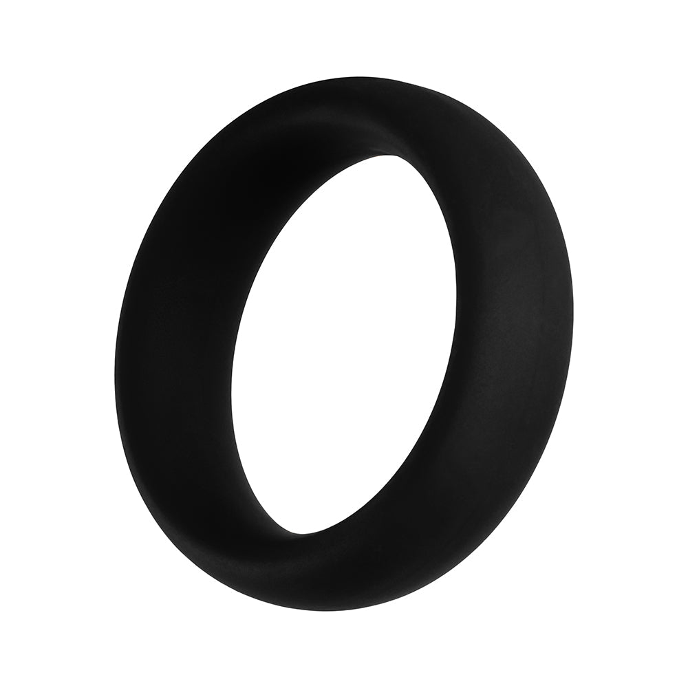 Forto F-64 Wide Liquid Silicone Cockring – Medium Black