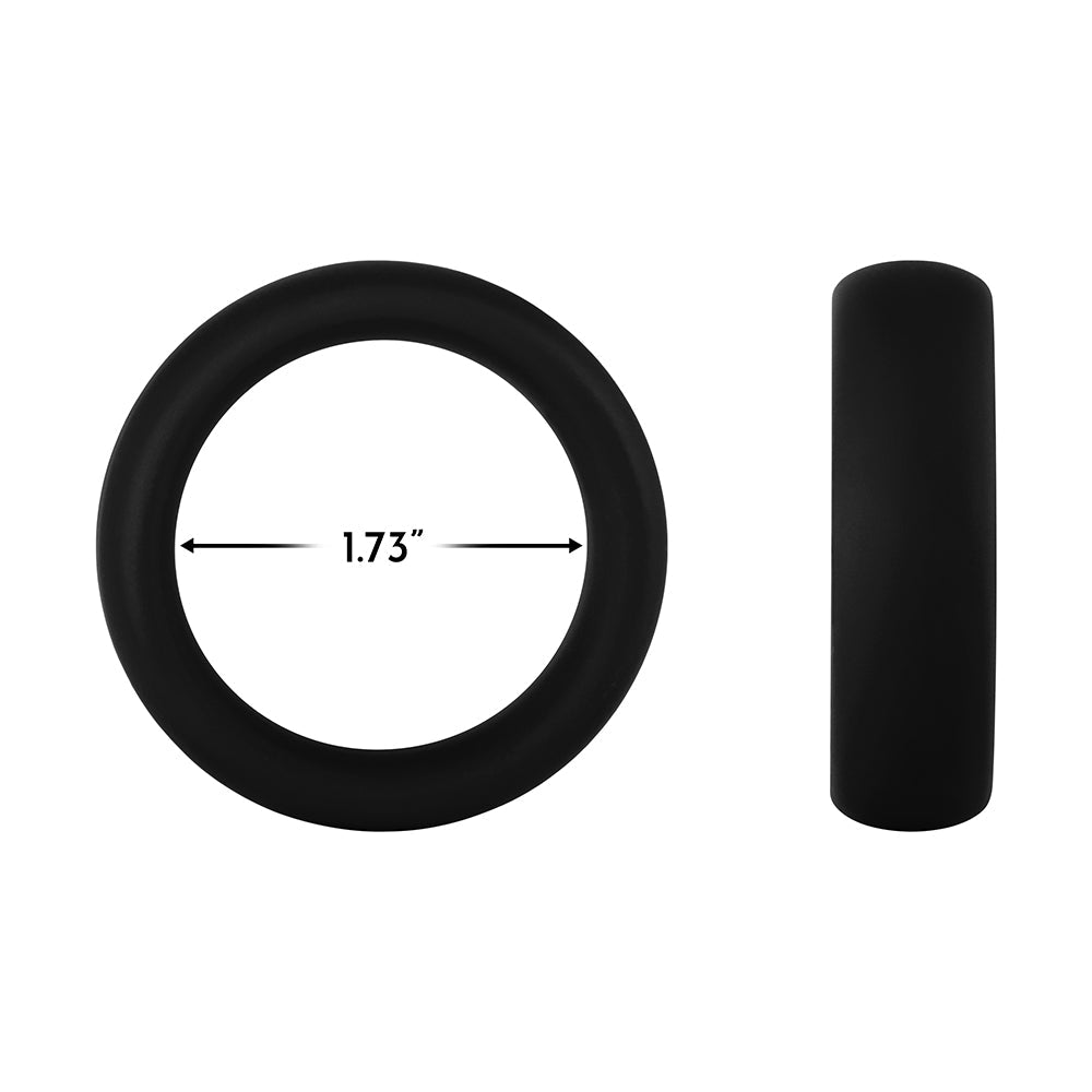 Forto F-64 Wide Liquid Silicone Cockring – Medium Black