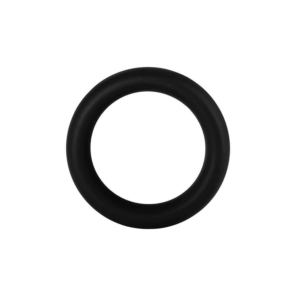 Forto F-64 Wide Liquid Silicone Cockring – Black – Small