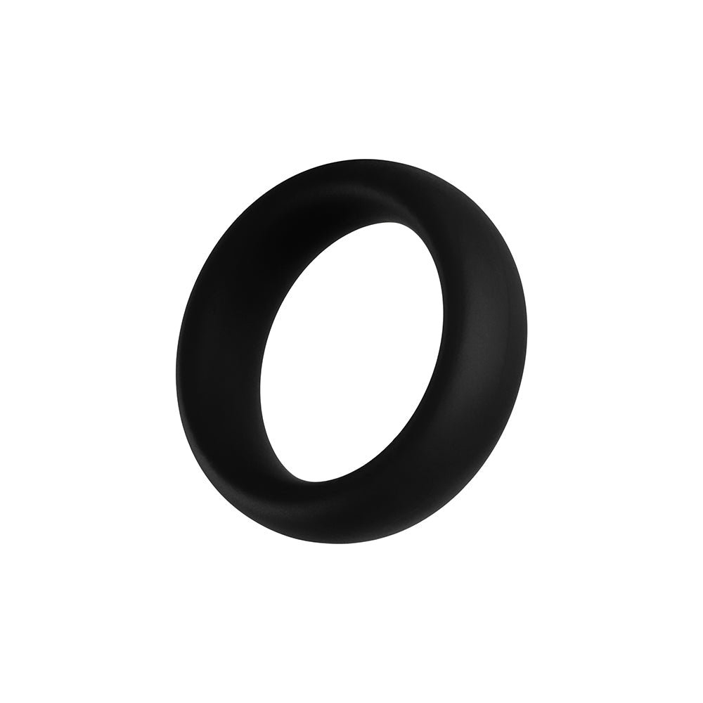 Forto F-64 Wide Liquid Silicone Cockring – Black – Small