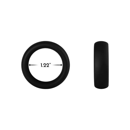 Forto F-64 Wide Liquid Silicone Cockring – Black – Small