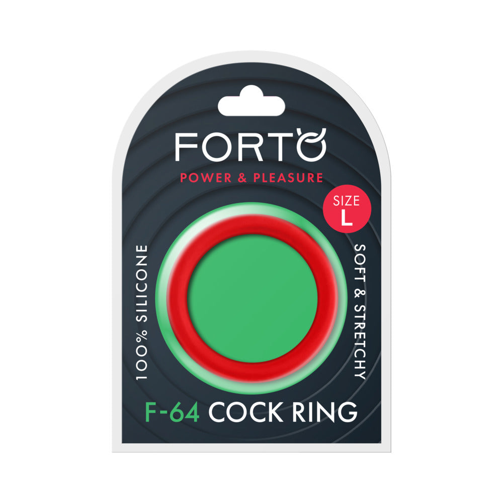 Forto F-64 Wide Liquid Silicone Cockring – Large Red