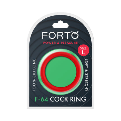 Forto F-64 Wide Liquid Silicone Cockring – Large Red