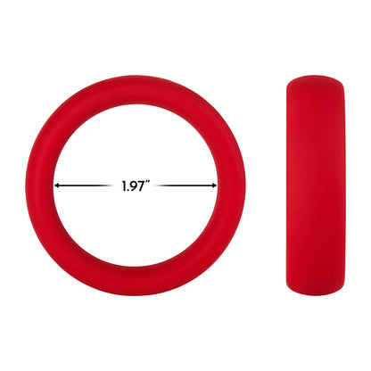Forto F-64 Wide Liquid Silicone Cockring – Large Red