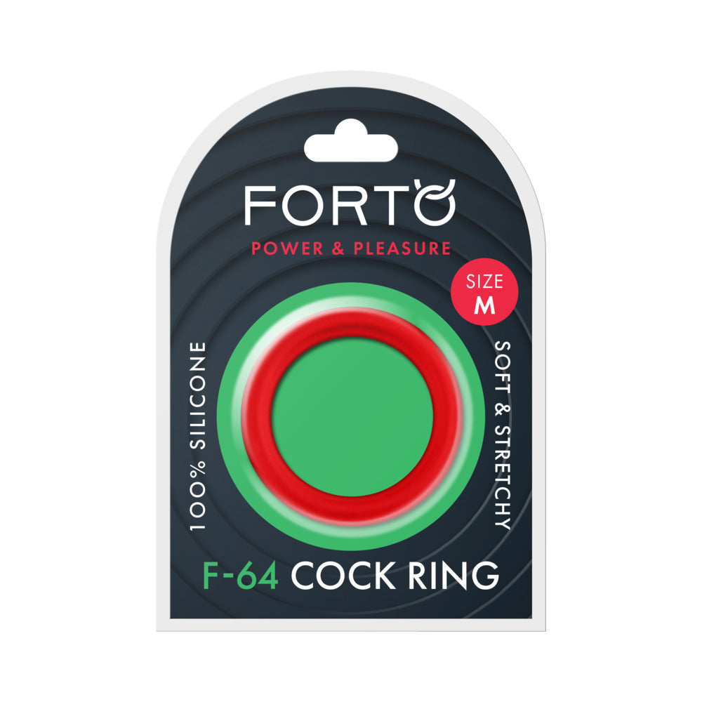 Forto F-64 Wide Silicone Cockring – Medium Red