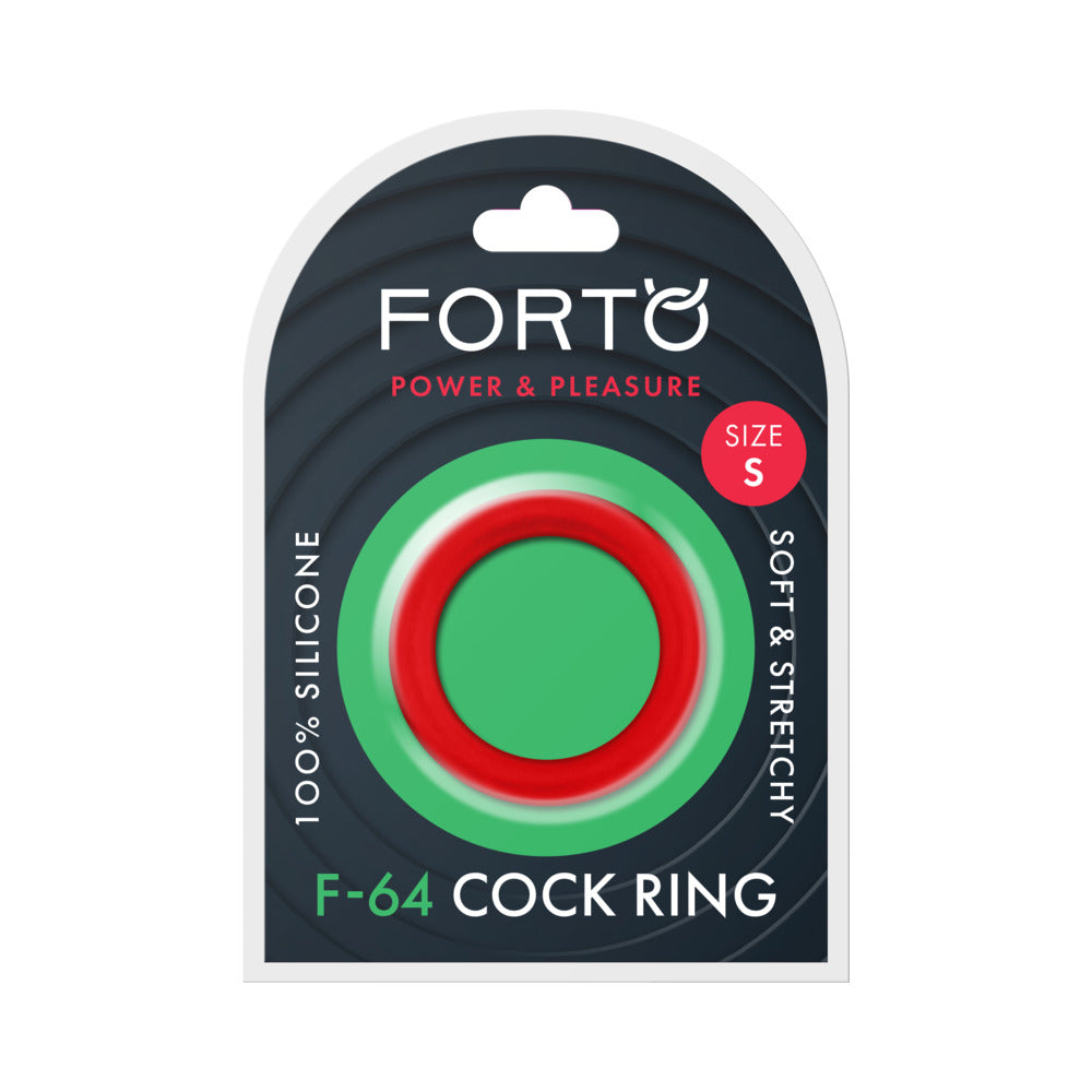 Forto F-64 Wide Liquid Silicone Cockring – Small – Red