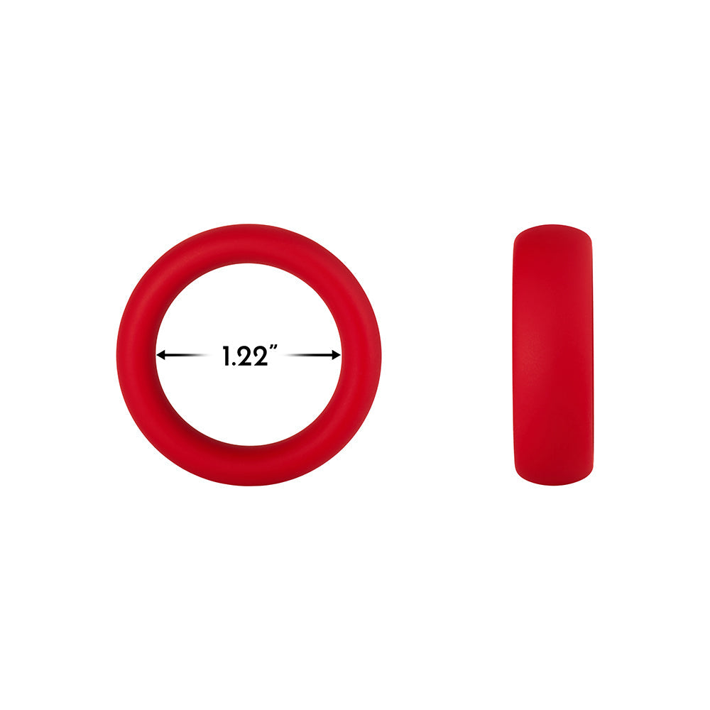 Forto F-64 Wide Liquid Silicone Cockring – Small – Red