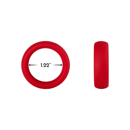 Forto F-64 Wide Liquid Silicone Cockring – Small – Red