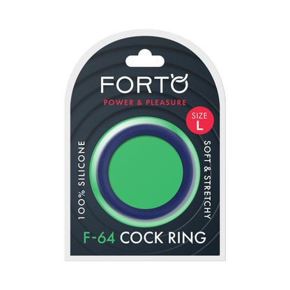 Forto F-64 Wide Liquid Silicone Cockring – Large – Blue