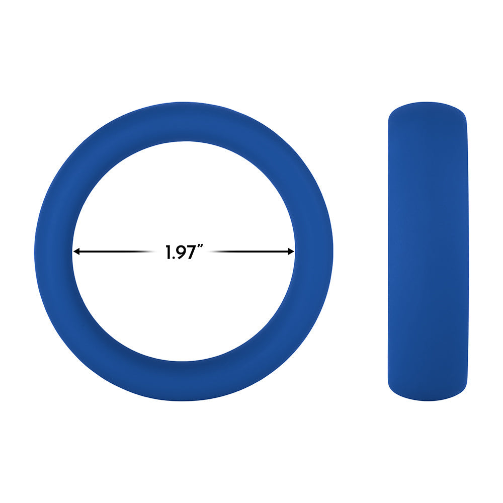 Forto F-64 Wide Liquid Silicone Cockring – Large – Blue