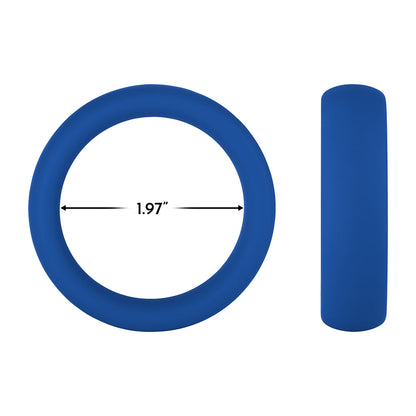 Forto F-64 Wide Liquid Silicone Cockring – Large – Blue