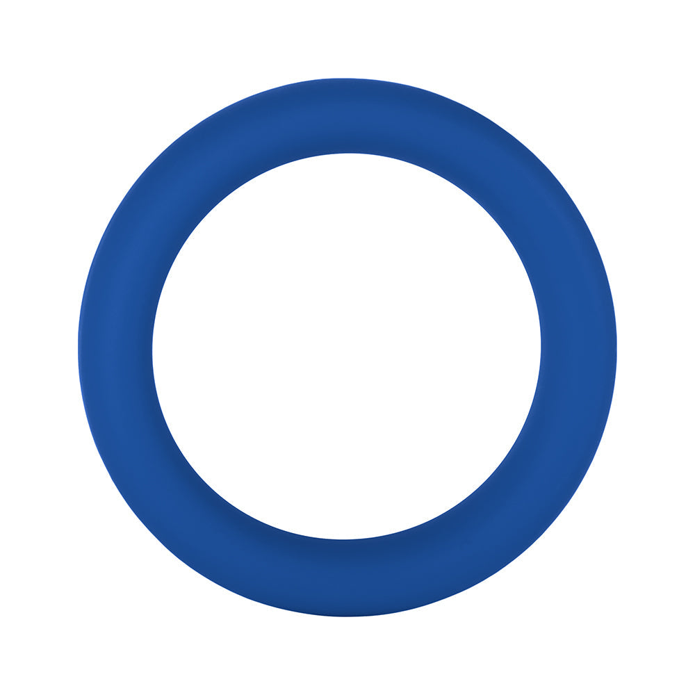 Forto F-64 Wide Liquid Silicone Cockring – Medium Blue