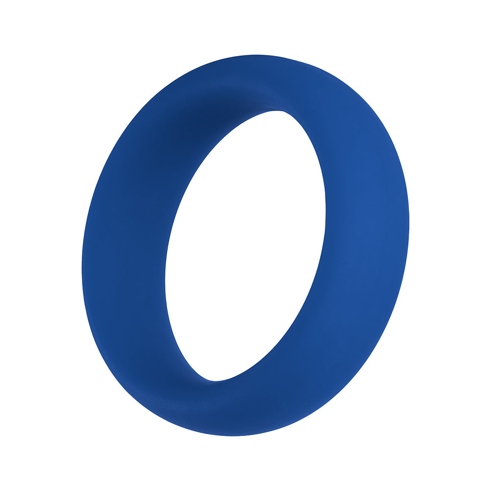 Forto F-64 Wide Liquid Silicone Cockring – Medium Blue