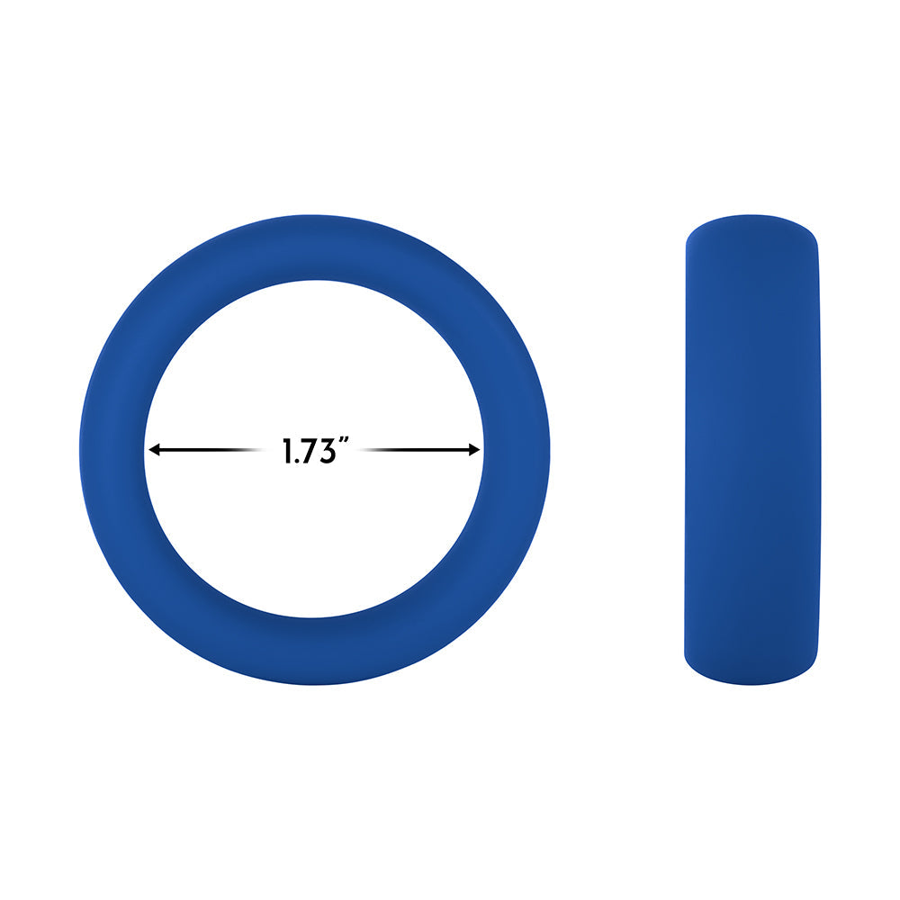 Forto F-64 Wide Liquid Silicone Cockring – Medium Blue