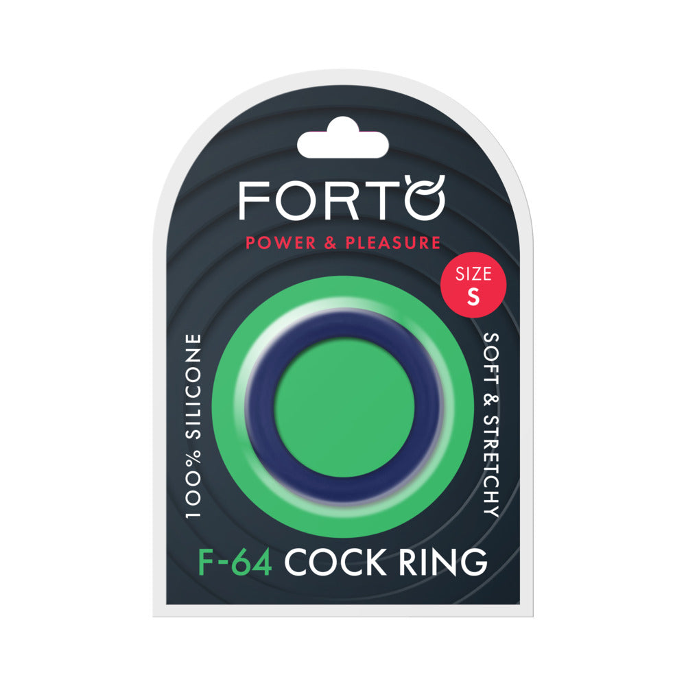 Forto F-64 Wide Liquid Silicone Cockring – Small Blue