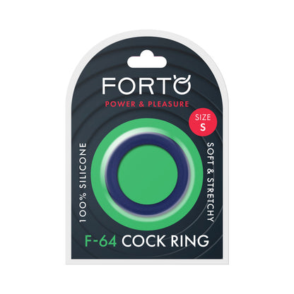 Forto F-64 Wide Liquid Silicone Cockring – Small Blue